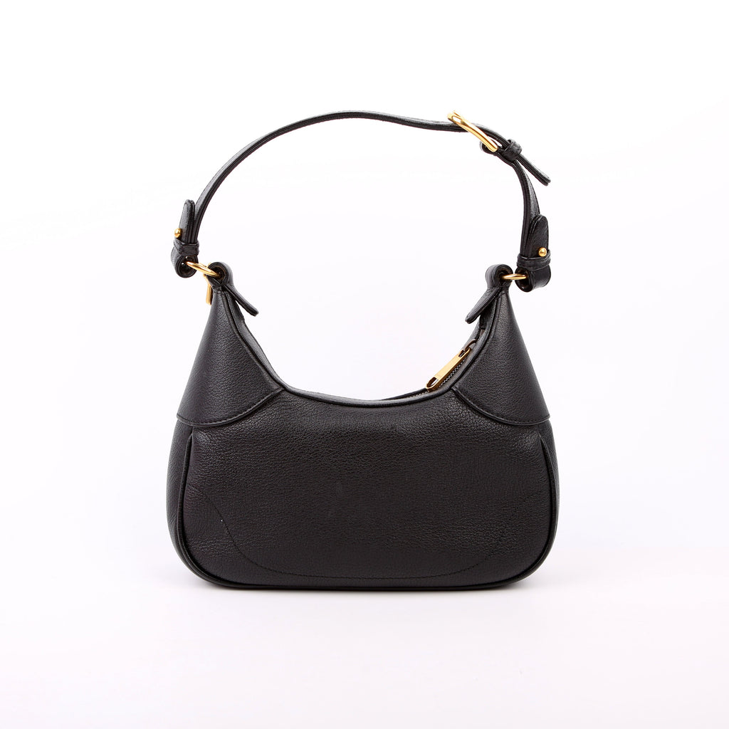 731817 Aphrodite Leather Small Shoulder Black
