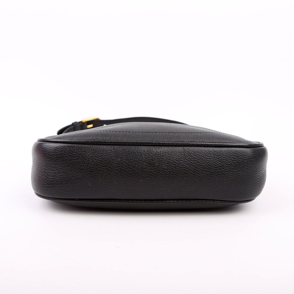 731817 Aphrodite Leather Small Shoulder Black