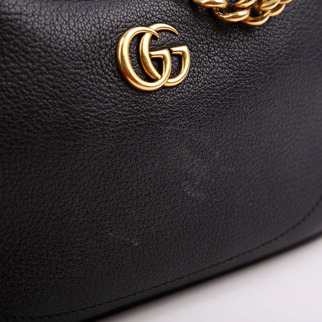 731817 Aphrodite Leather Small Shoulder Black