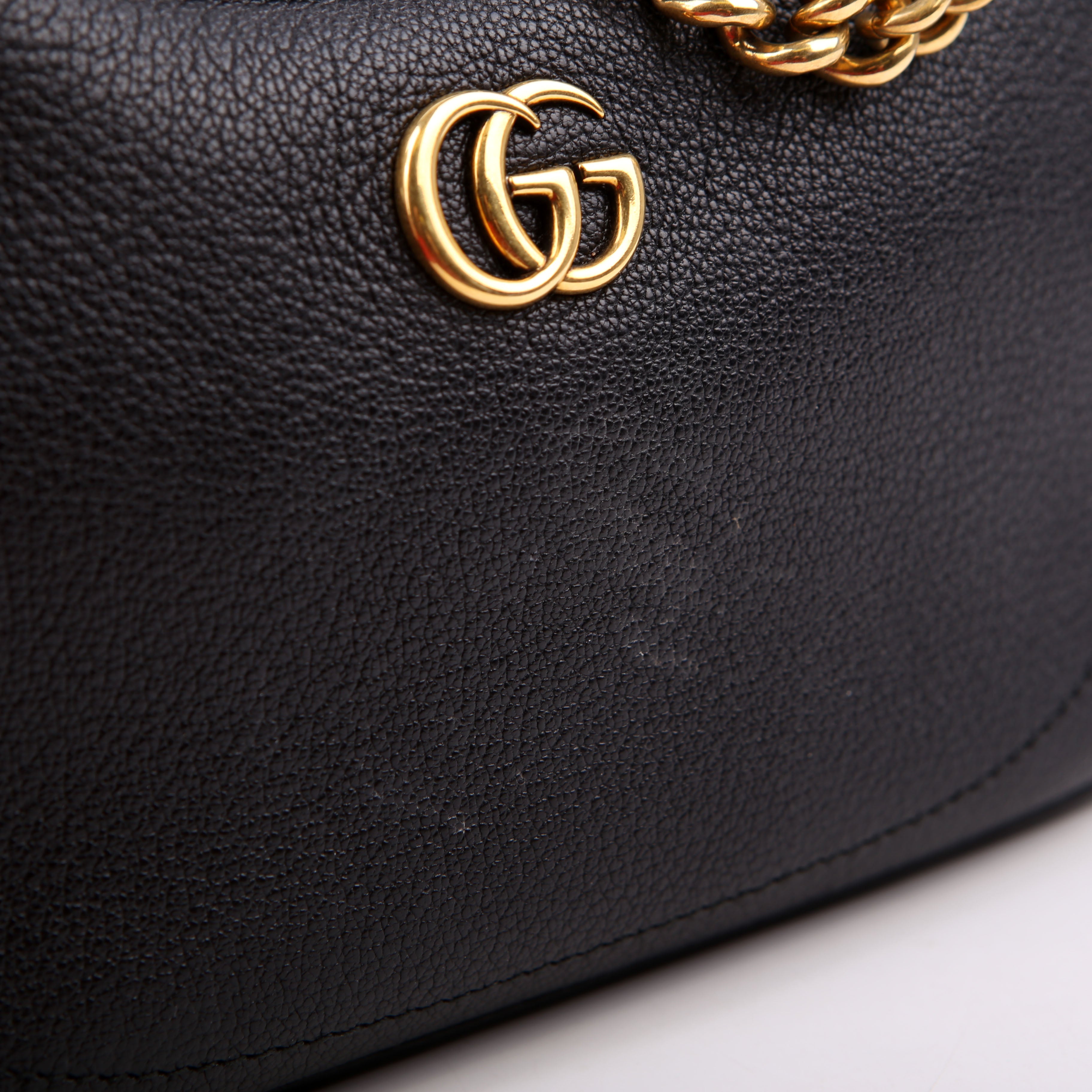 731817 Aphrodite Leather Small Shoulder Black