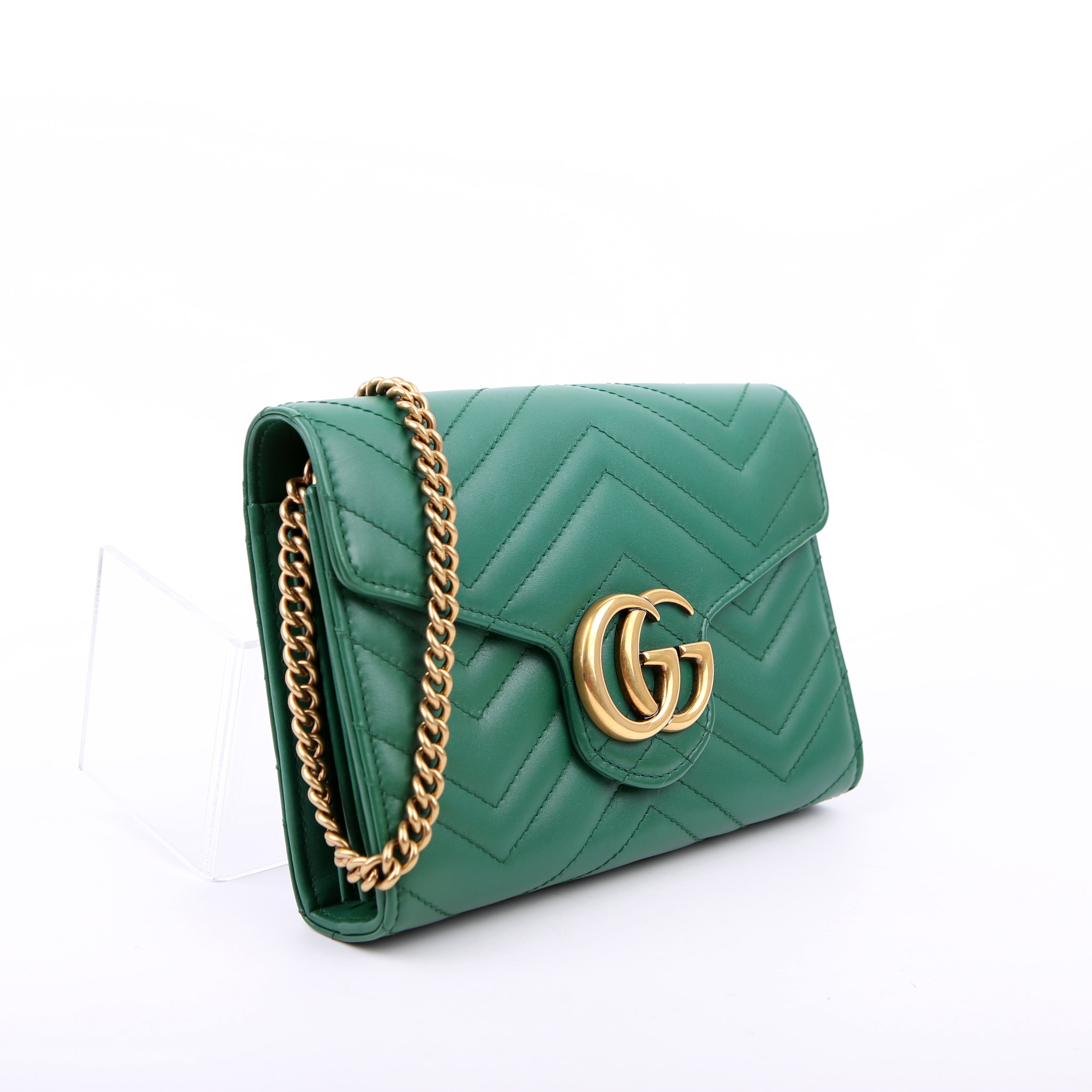 474575 Marmont Chain Wallet Green