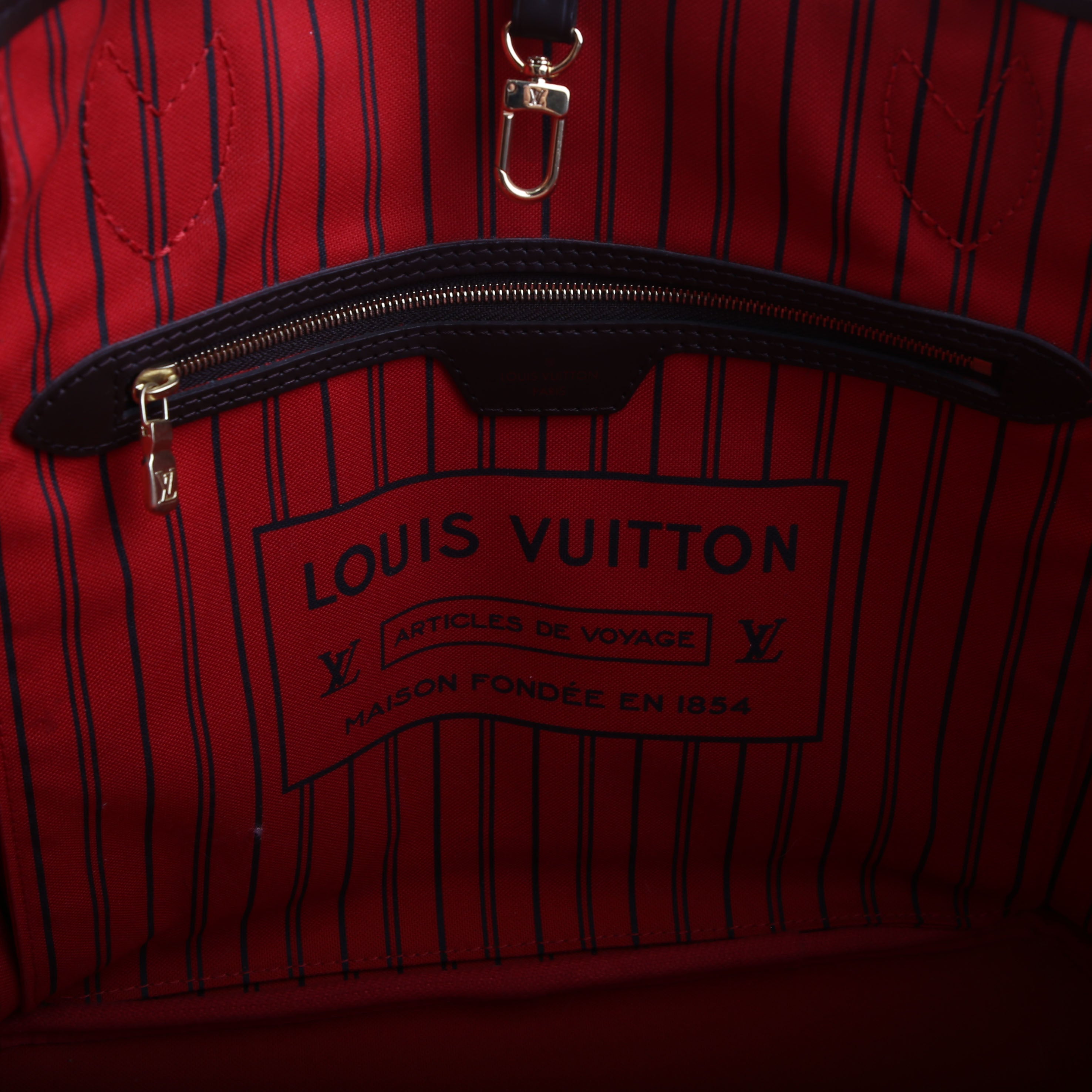 Neverfull With Wallet MM Damier Ebene Red