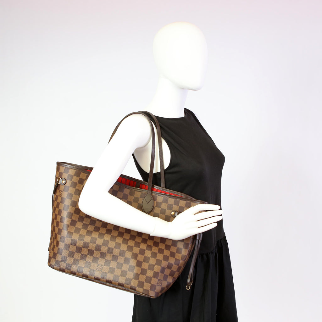 Neverfull With Wallet MM Damier Ebene Red