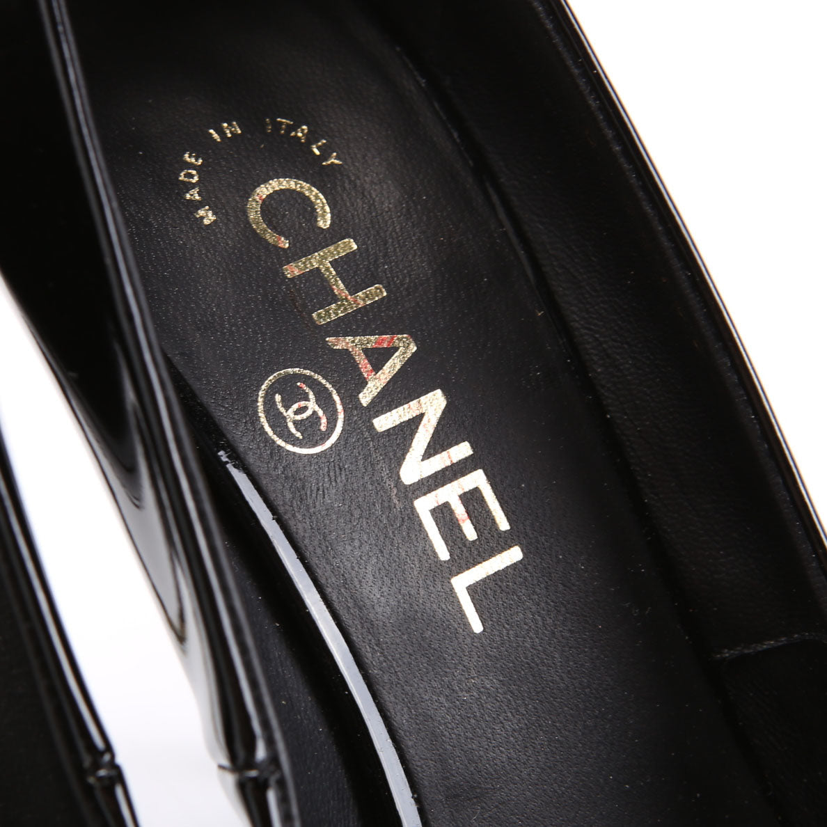 Peep Toe Patent Pearl Pumps Size 39 Black