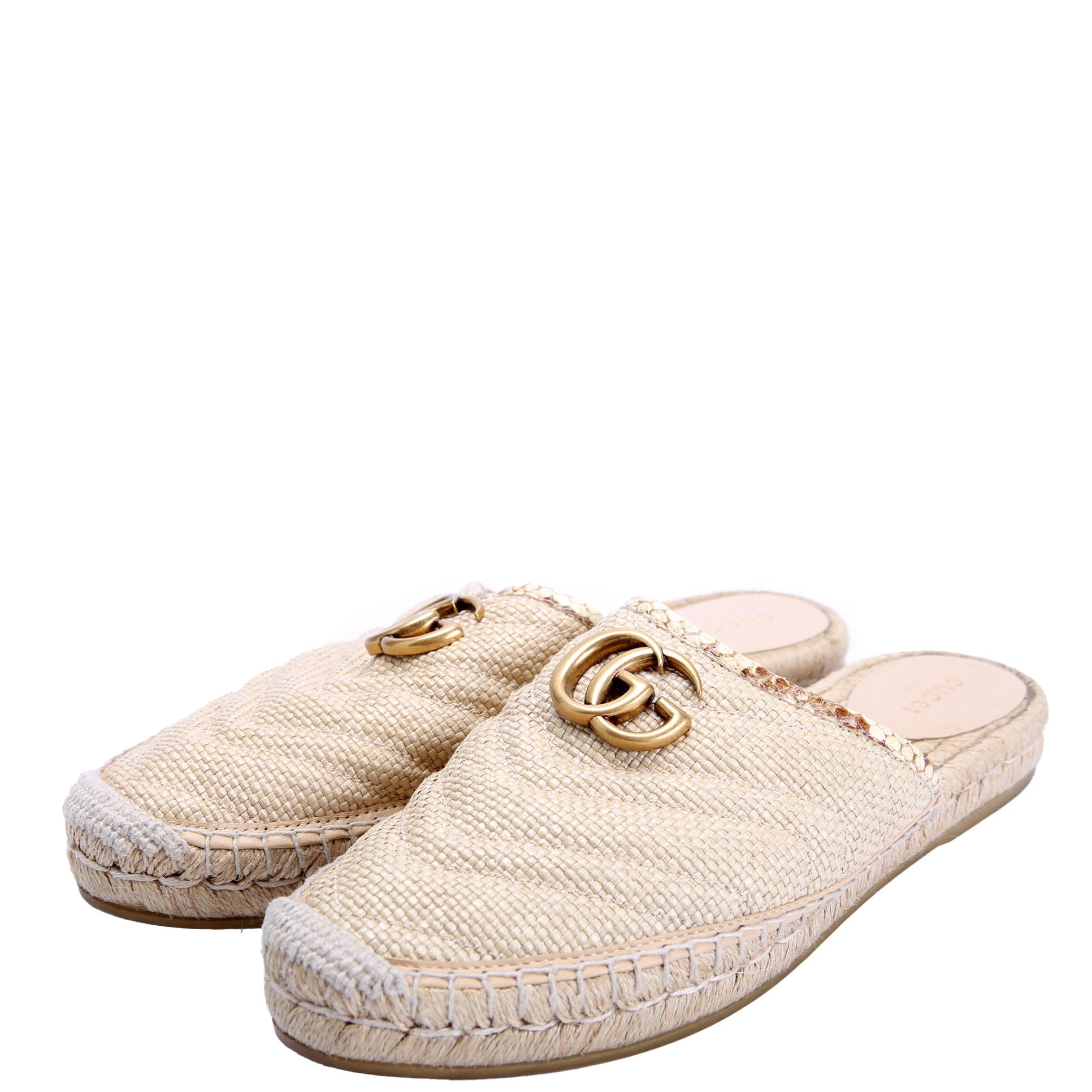 GG Marmont Espadrille Mules Size 39.5 Tan