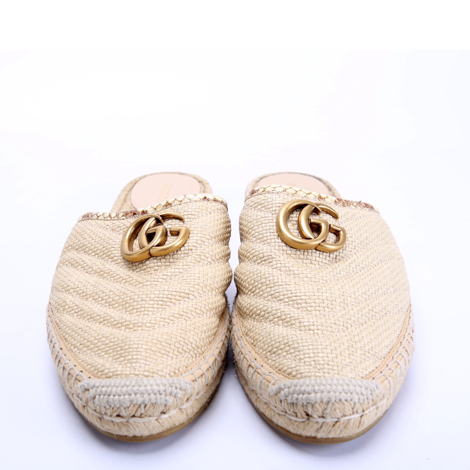 GG Marmont Espadrille Mules Size 39.5 Tan