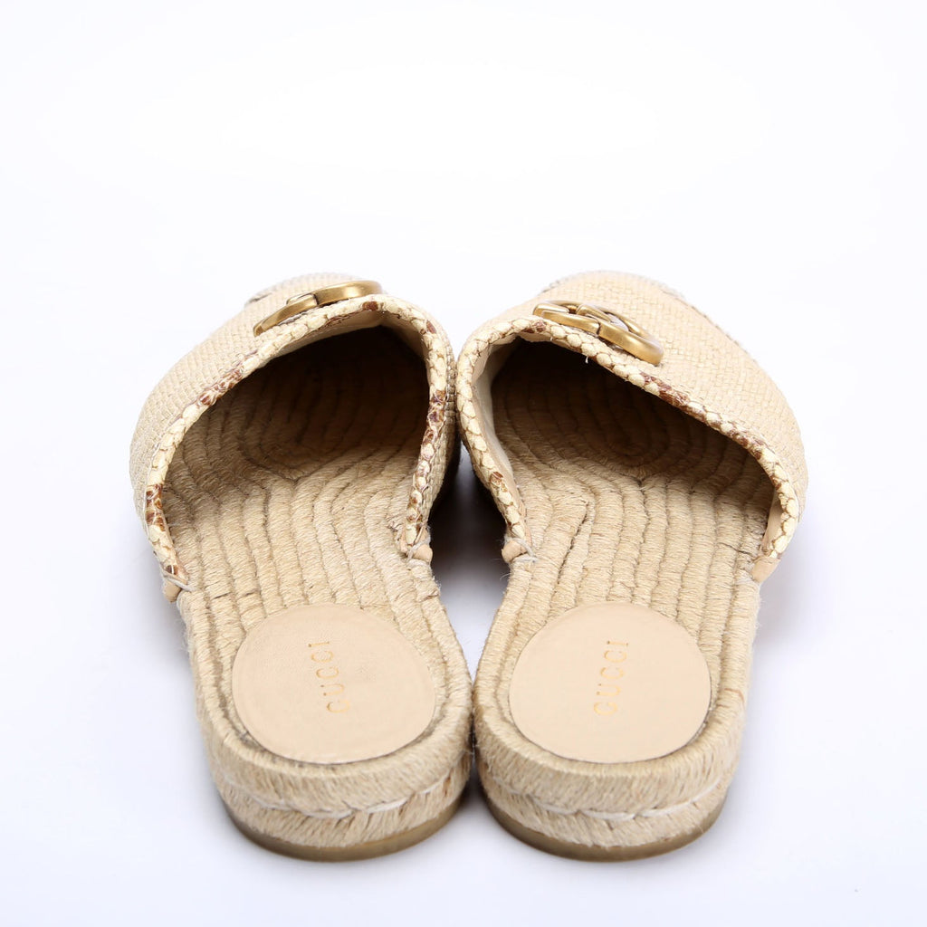 GG Marmont Espadrille Mules Size 39.5 Tan