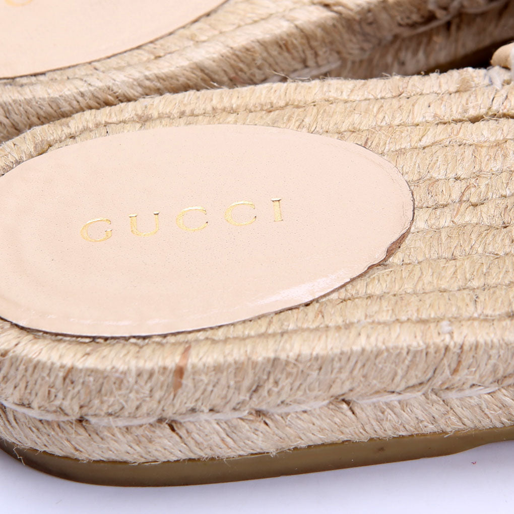 GG Marmont Espadrille Mules Size 39.5 Tan