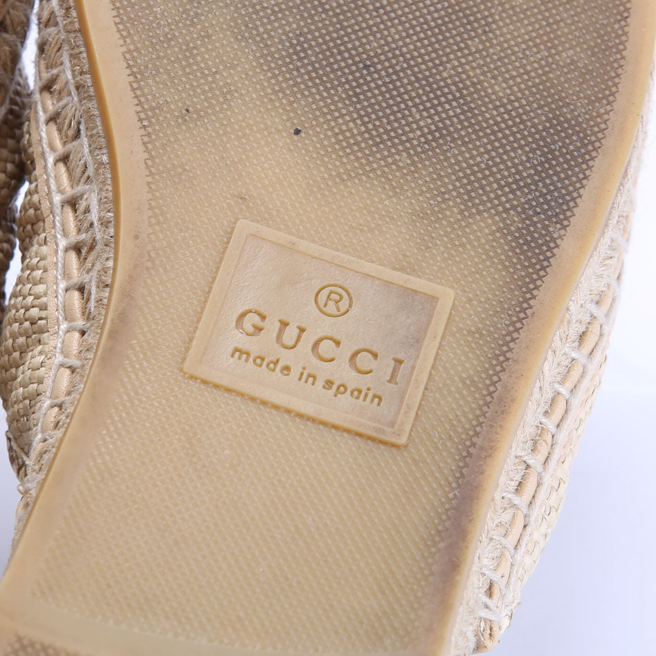 GG Marmont Espadrille Mules Size 39.5 Tan