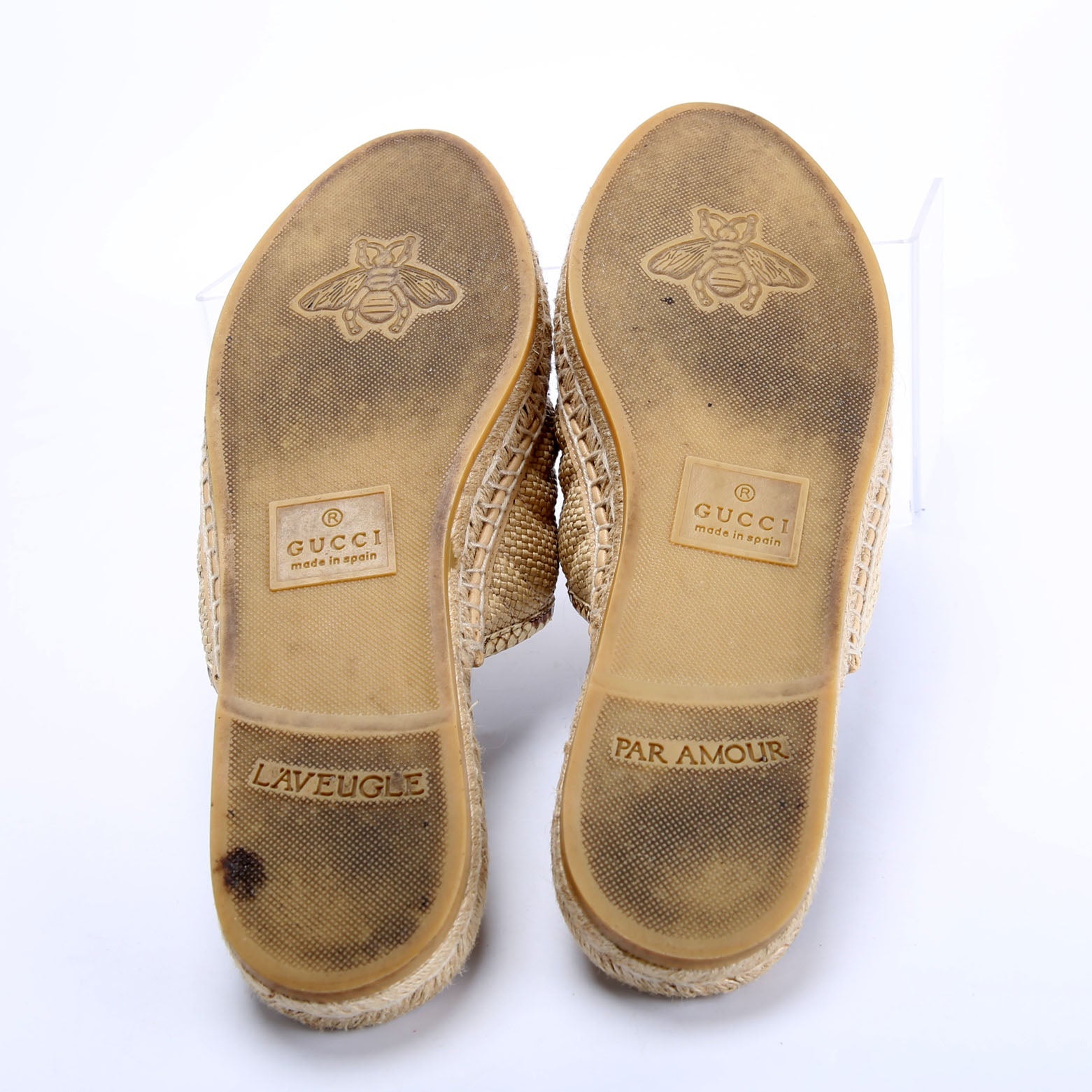 GG Marmont Espadrille Mules Size 39.5 Tan