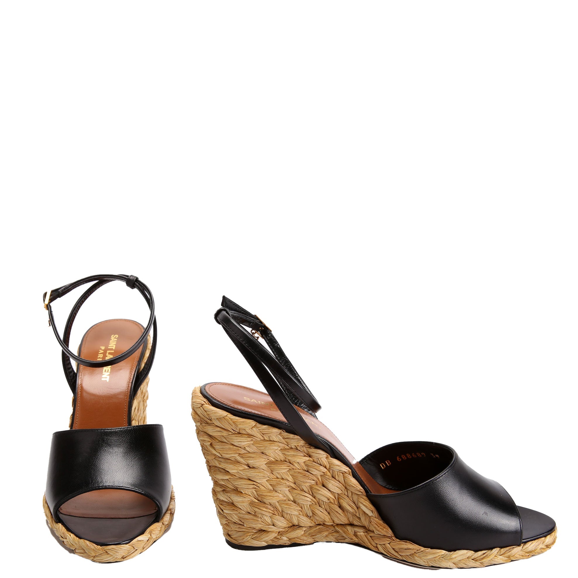 Paloma 95 Espadrille Wedges Size 39 Black/Brown