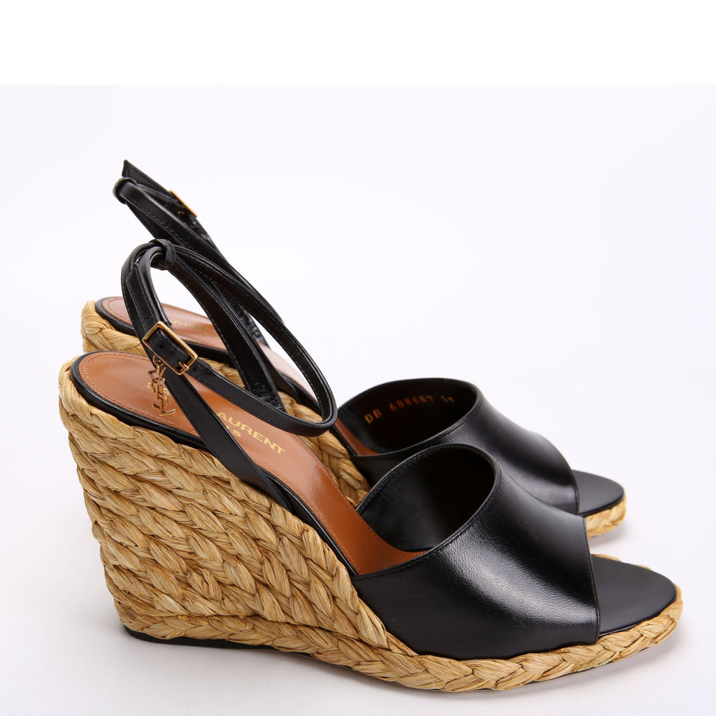 Paloma 95 Espadrille Wedges Size 39 Black/Brown