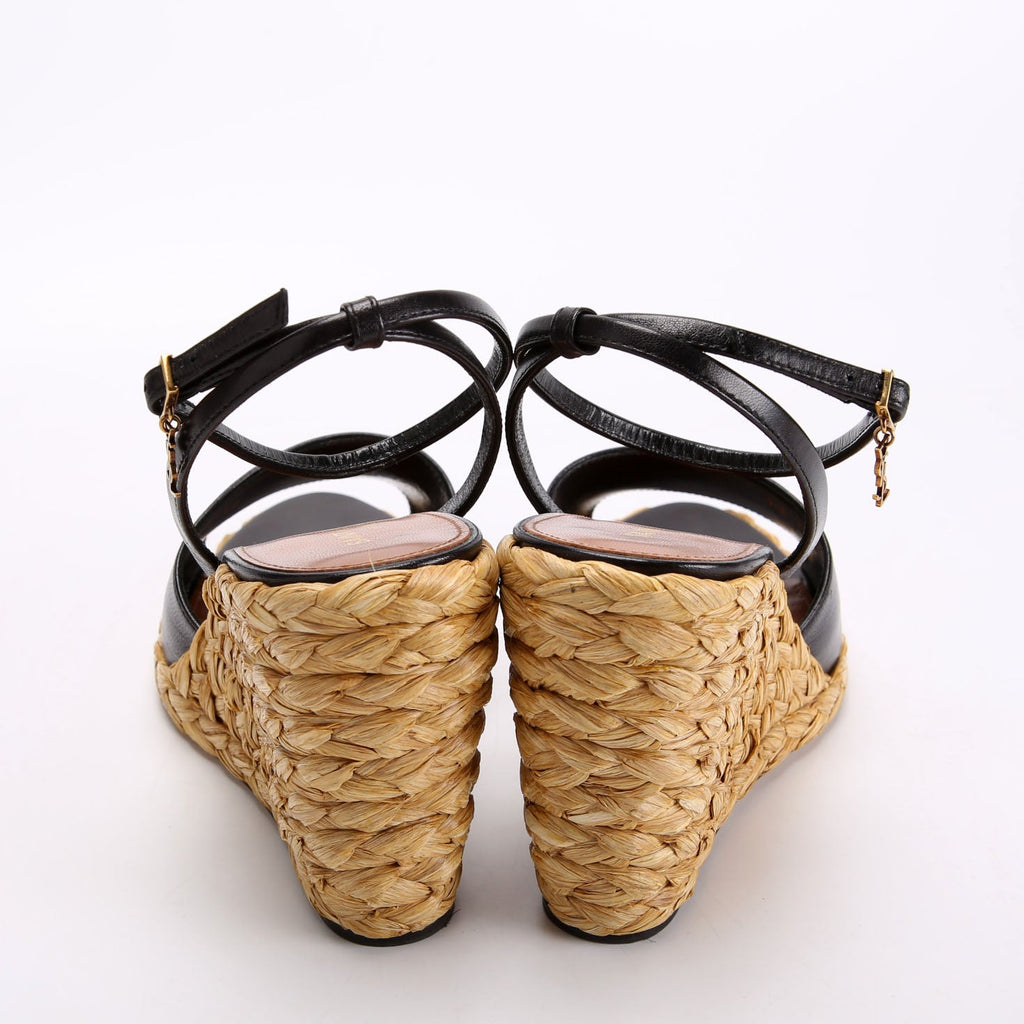 Paloma 95 Espadrille Wedges Size 39 Black/Brown