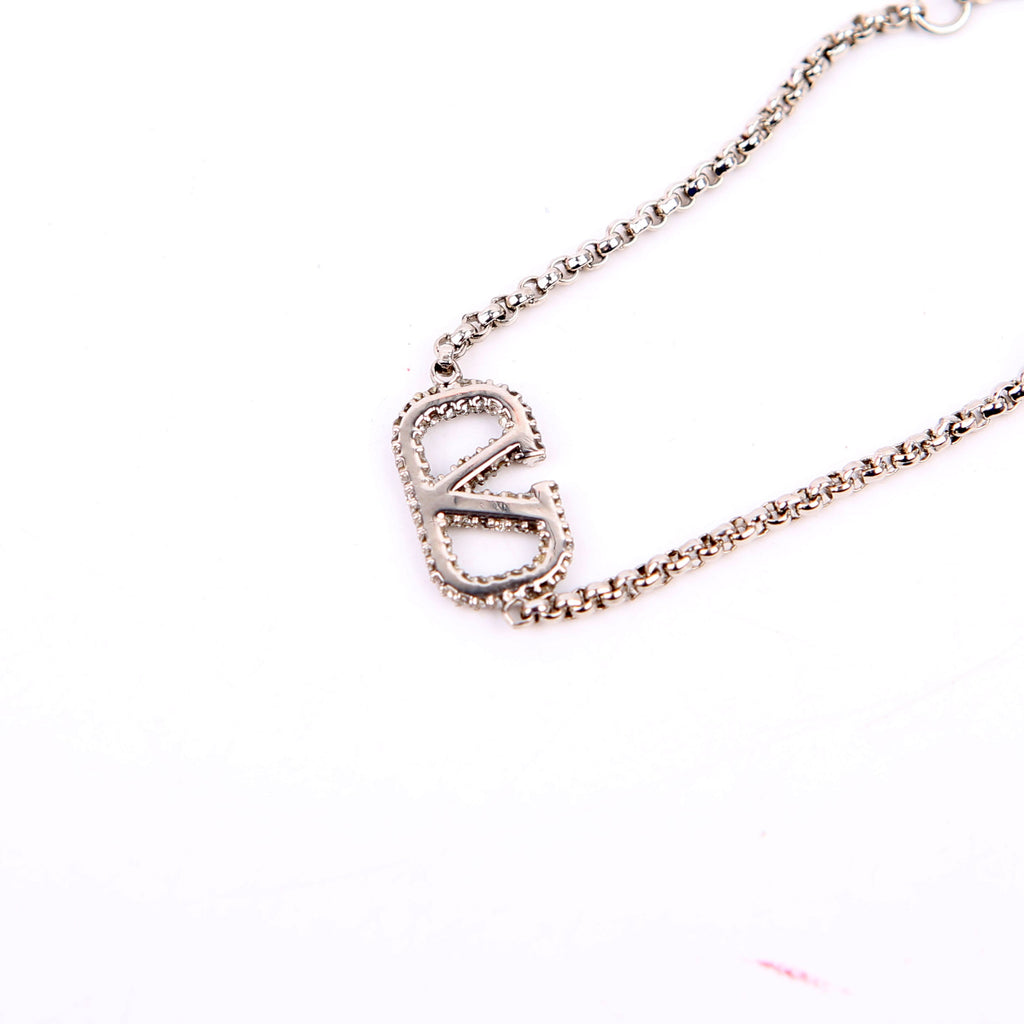 Vlogo Signature With Swarovski Crystals Bracelet Silver