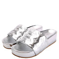 Metallic Monogram Platform Slides Size 39