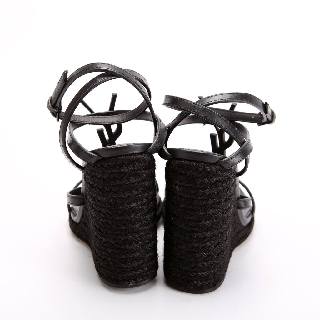 Cassandra 105MM Espadrille Wedge Size 36 Black