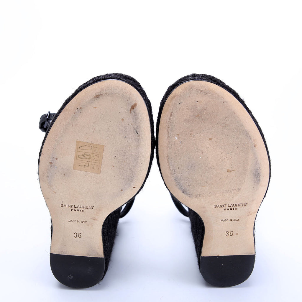 Cassandra 105MM Espadrille Wedge Size 36 Black