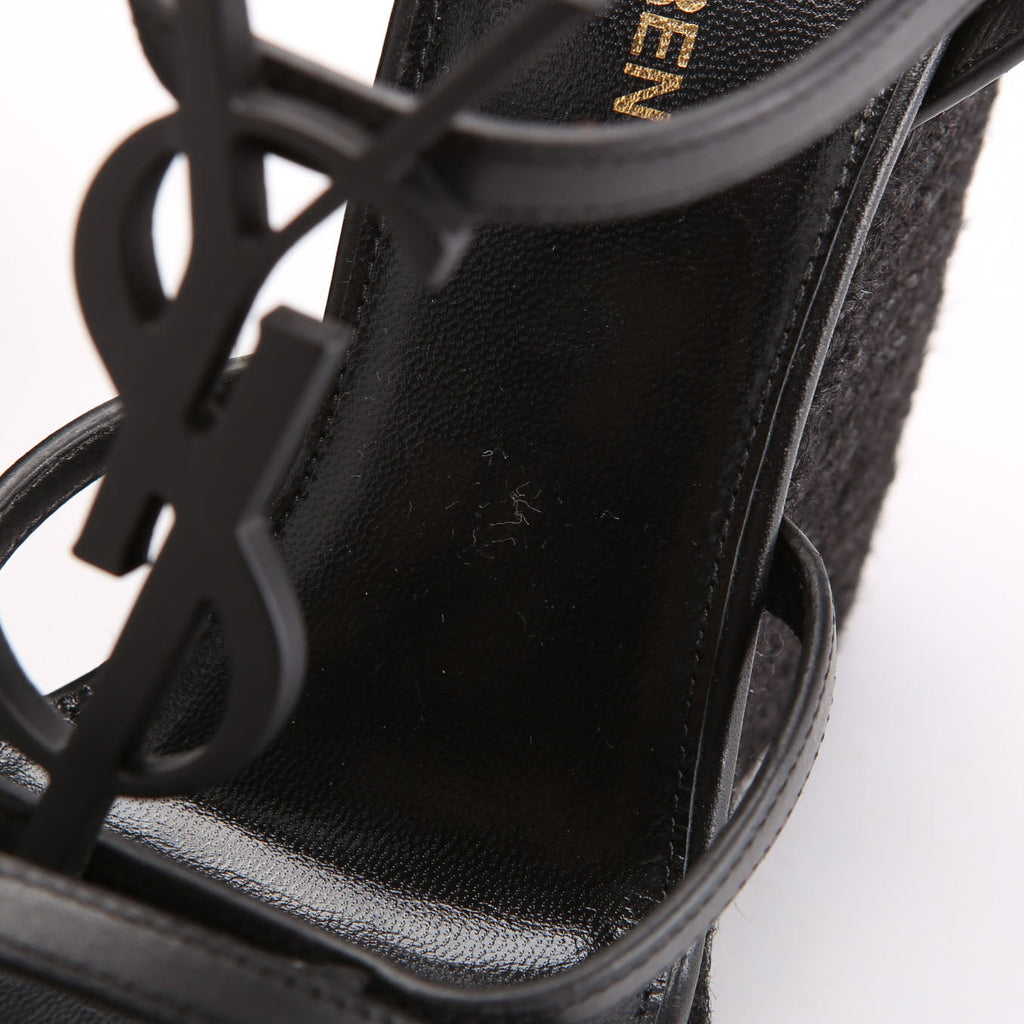 Cassandra 105MM Espadrille Wedge Size 36 Black