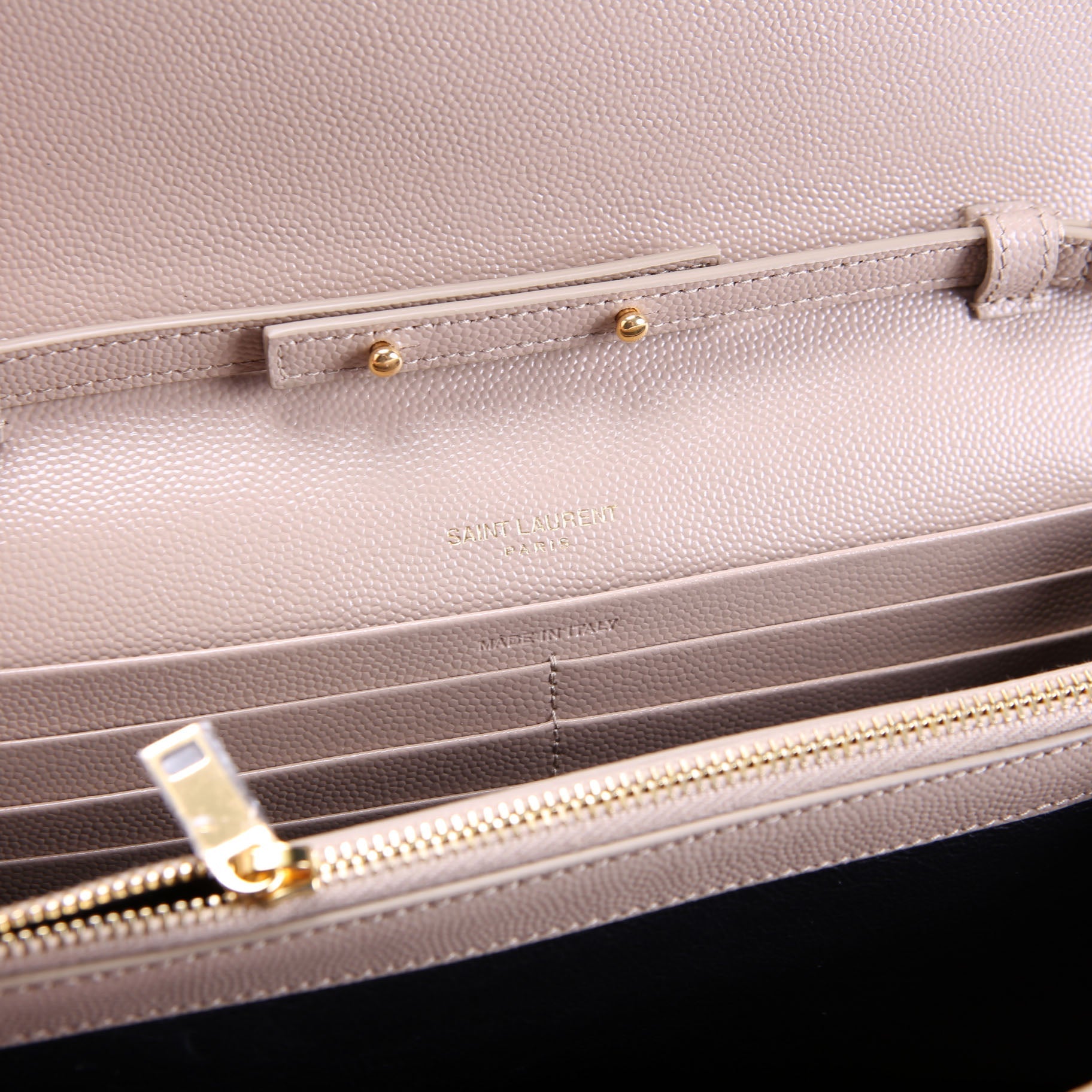 SAINT LAURENT Triquilt Grain De Chain Wallet 620280 Nude