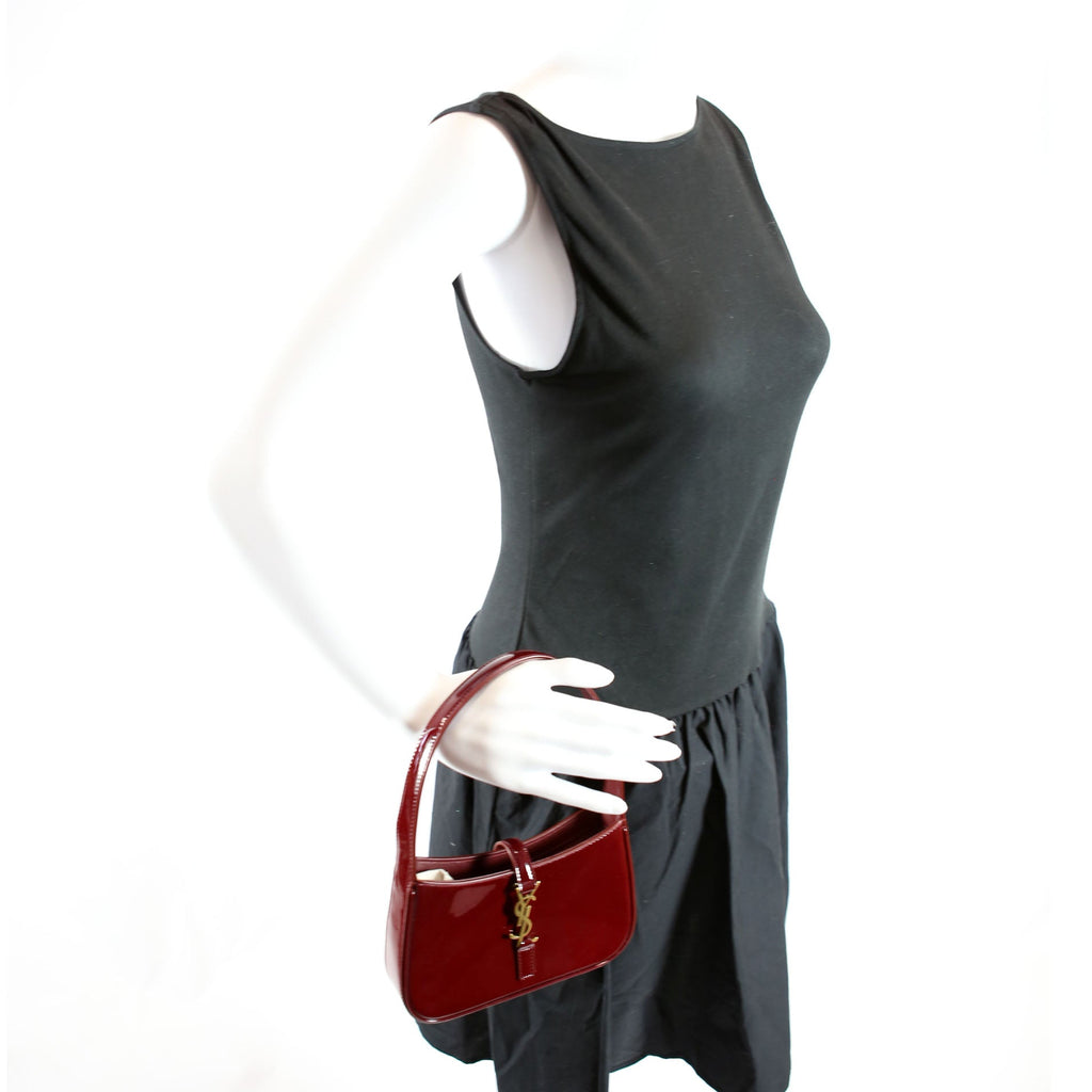 SAINT LAURENT 710318 Le 5 A 7 Mini Hobo Burgundy