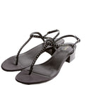 Studded T-Strap Sandals Size 38.5 Black