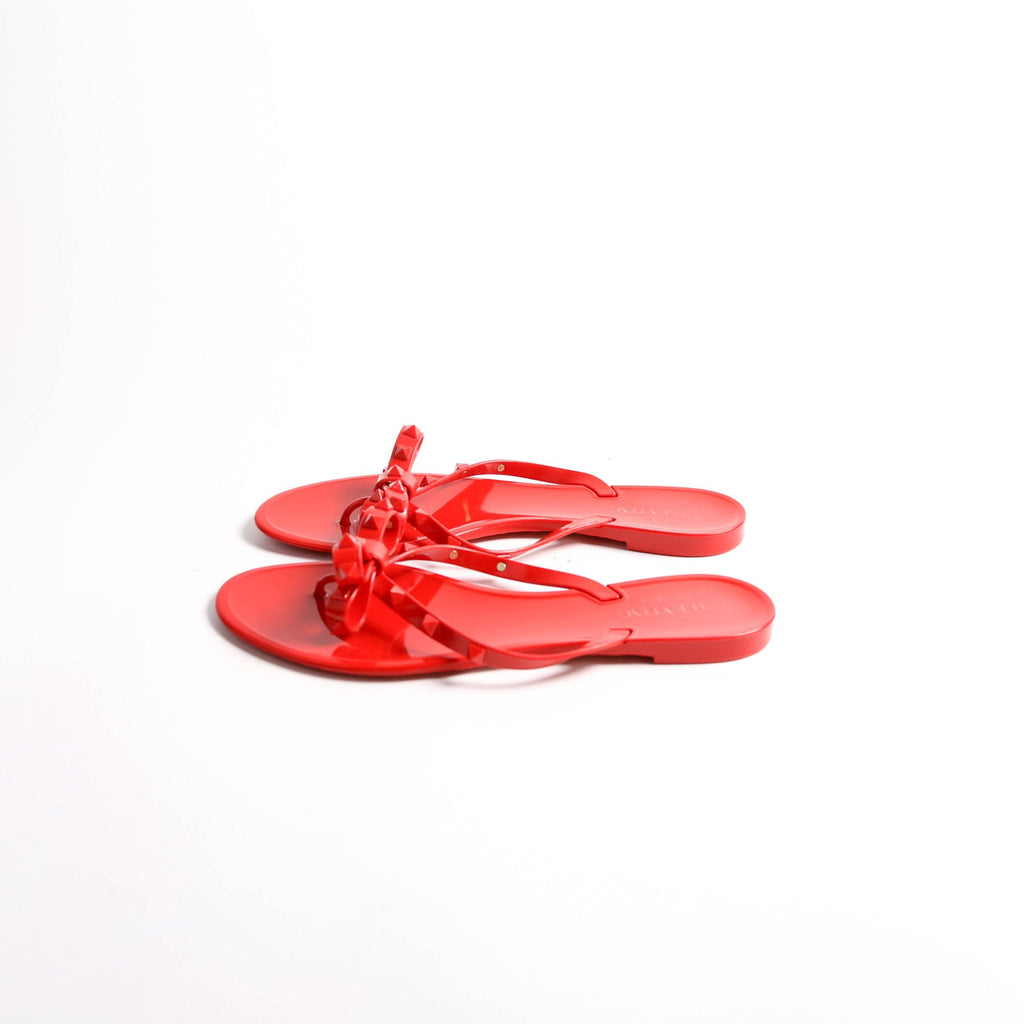 Rockstud Jelly Flip Flops Size 41 Red