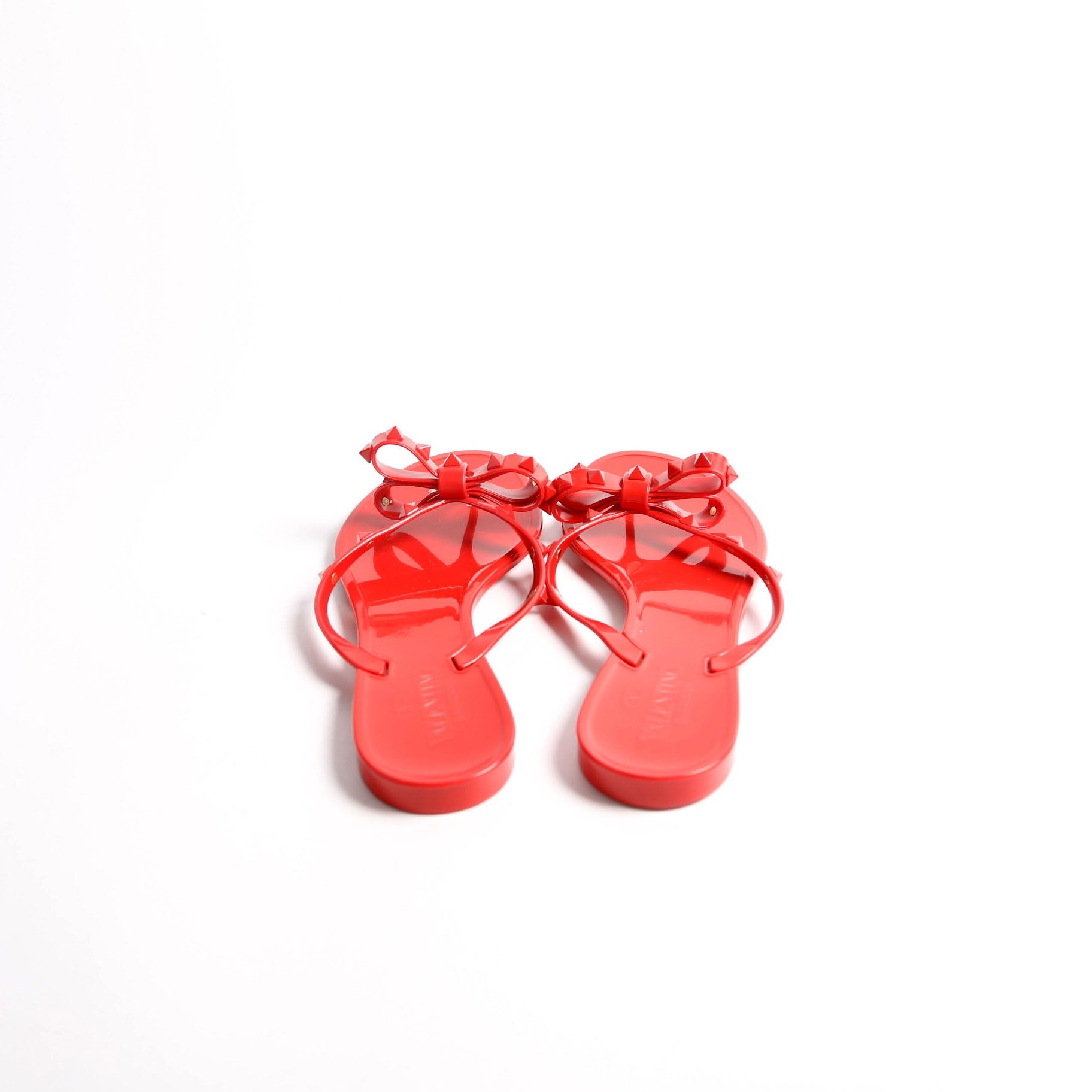 Rockstud Jelly Flip Flops Size 41 Red