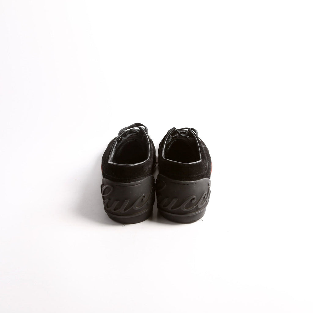 Script Logo Suede Sneakers Size 38 Black