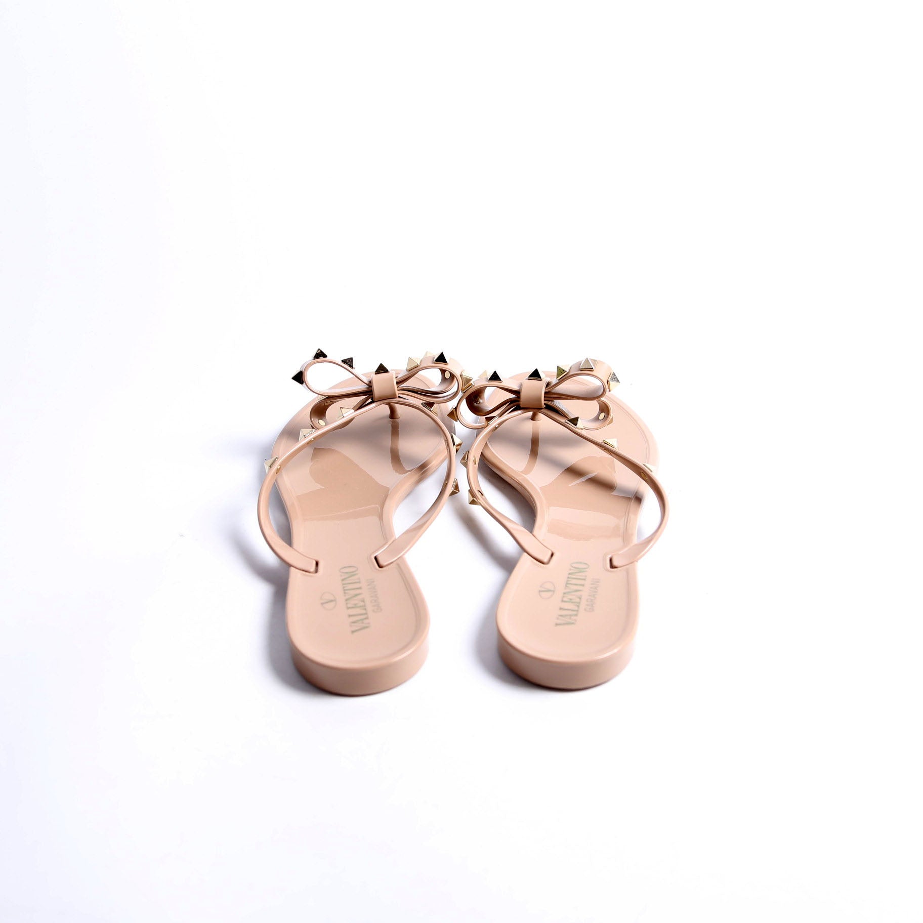 Rockstud Jelly Flip Flops Size 41 Nude