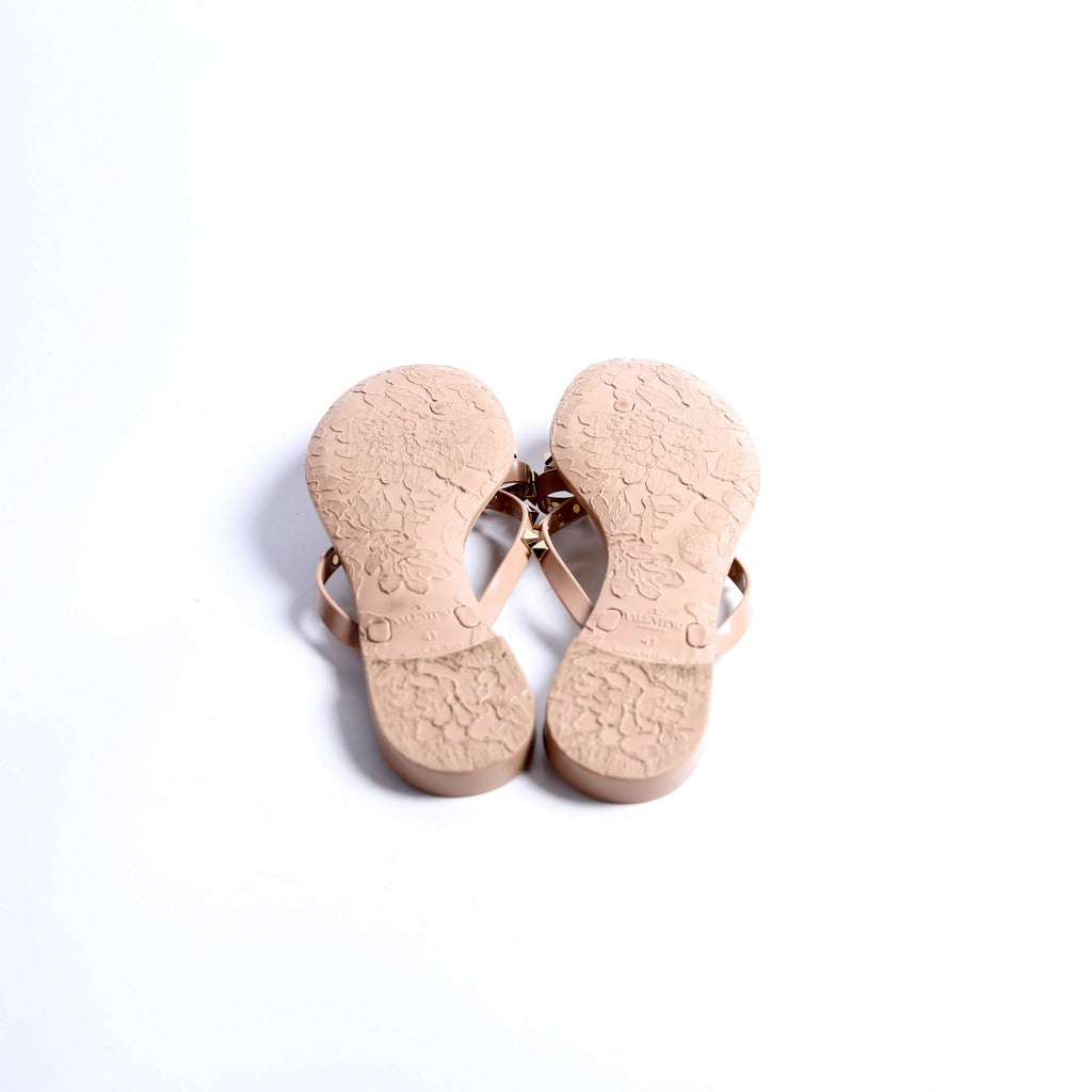 Rockstud Jelly Flip Flops Size 41 Nude