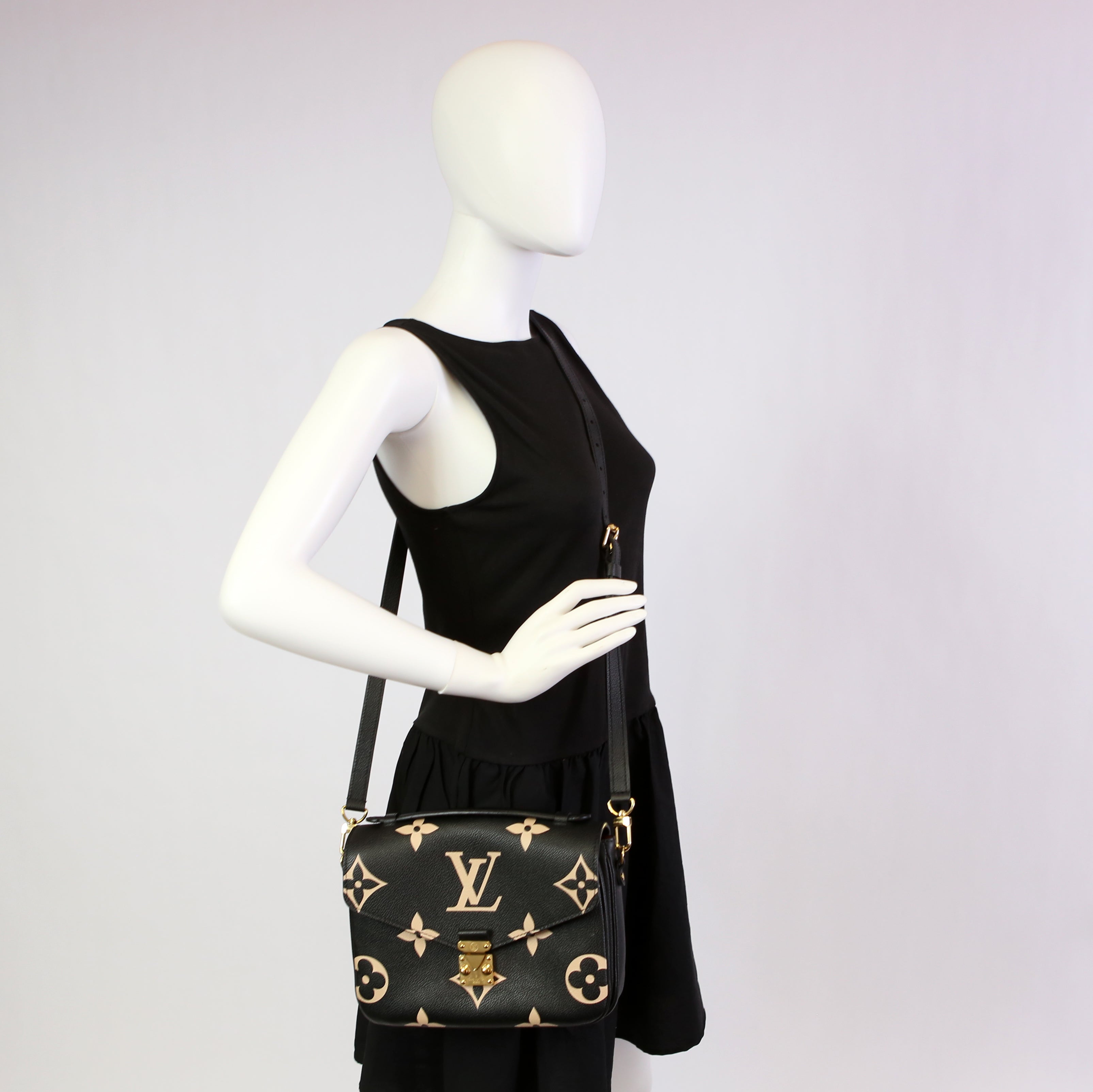 Pochette Metis Empreinte Bicolor Black/Beige