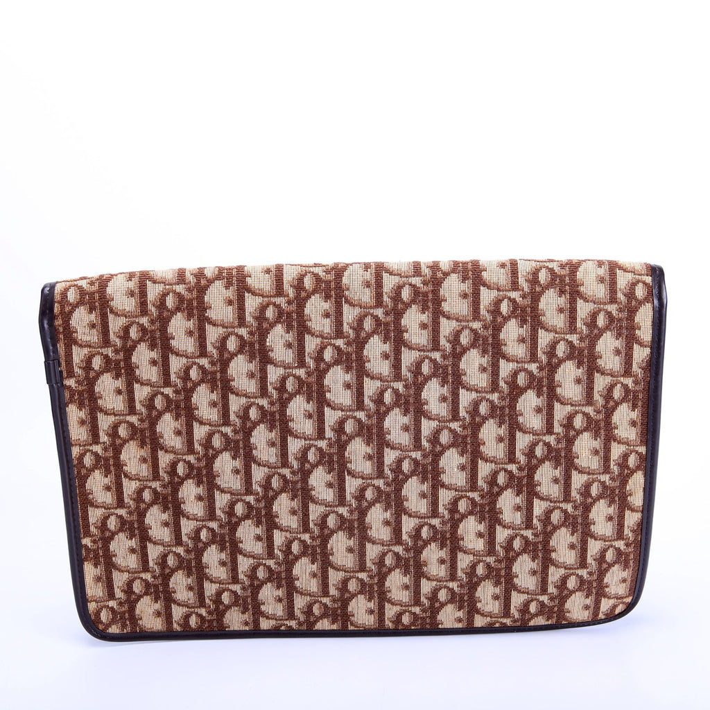 Trotter Frame Flap Clutch Vintage Brown/Beige
