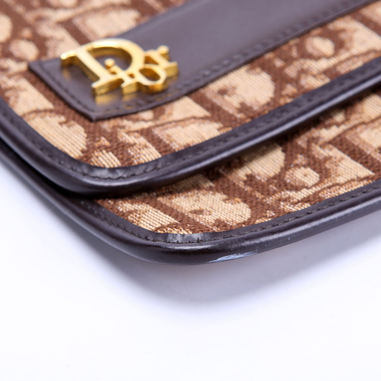 Trotter Frame Flap Clutch Vintage Brown/Beige