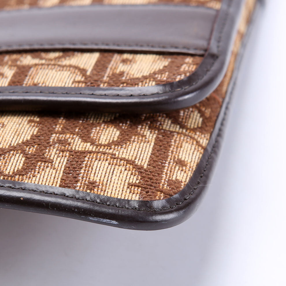 Trotter Frame Flap Clutch Vintage Brown/Beige