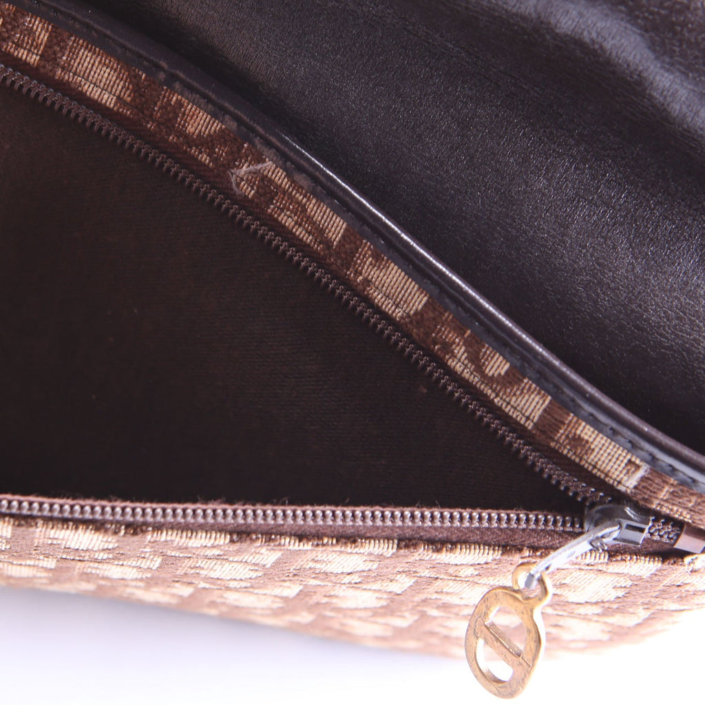 Trotter Frame Flap Clutch Vintage Brown/Beige