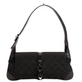90667 GG Canvas Jackie O Flap Bag Black/Silver