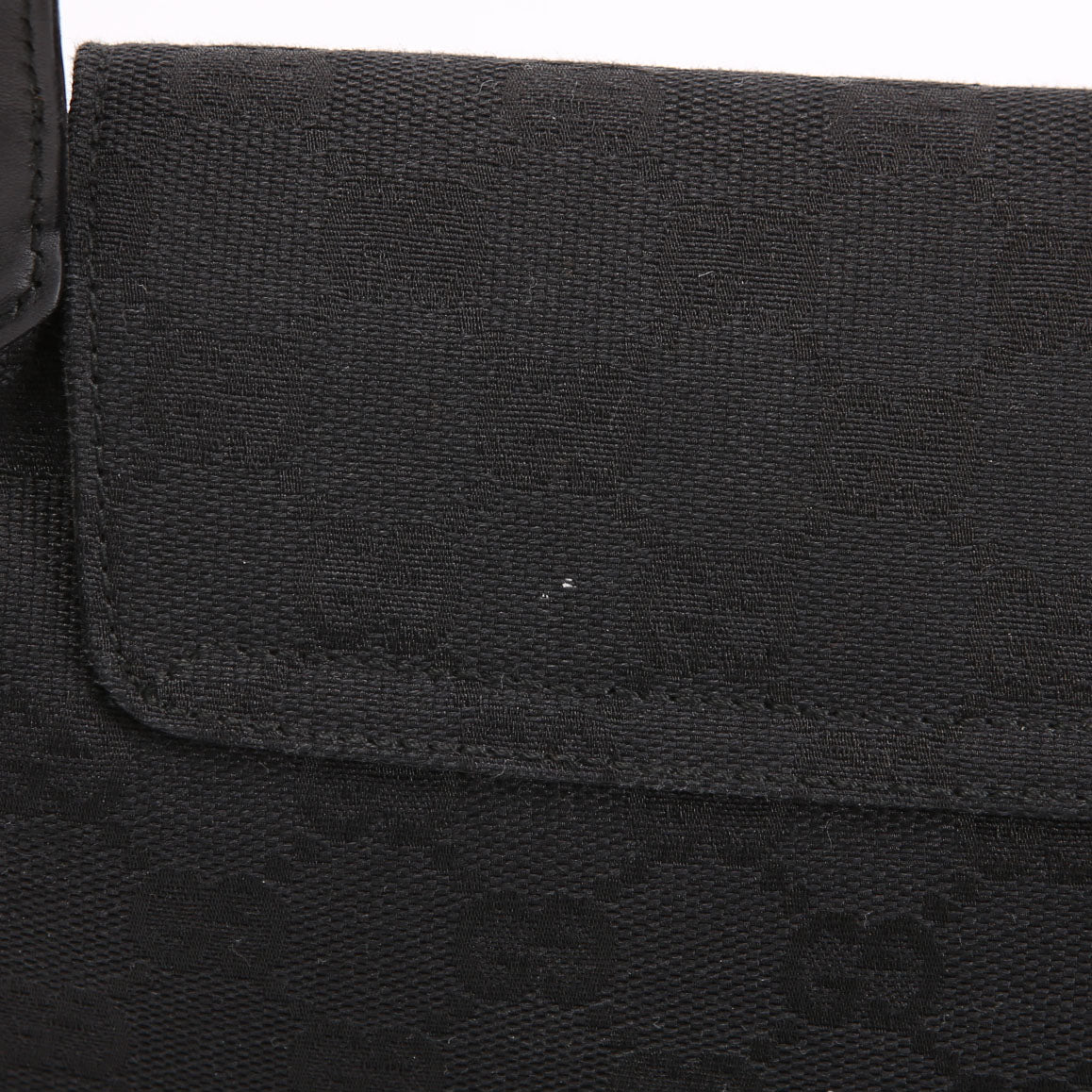 90667 GG Canvas Jackie O Flap Bag Black/Silver