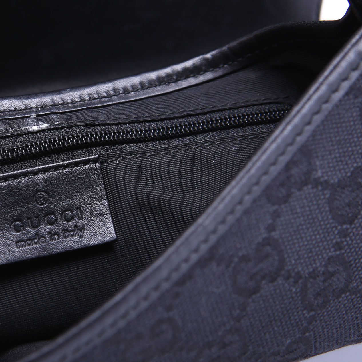 90667 GG Canvas Jackie O Flap Bag Black/Silver