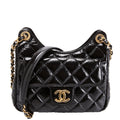 Wavy CC Hobo Crmpled Calfskin Small RFID Black