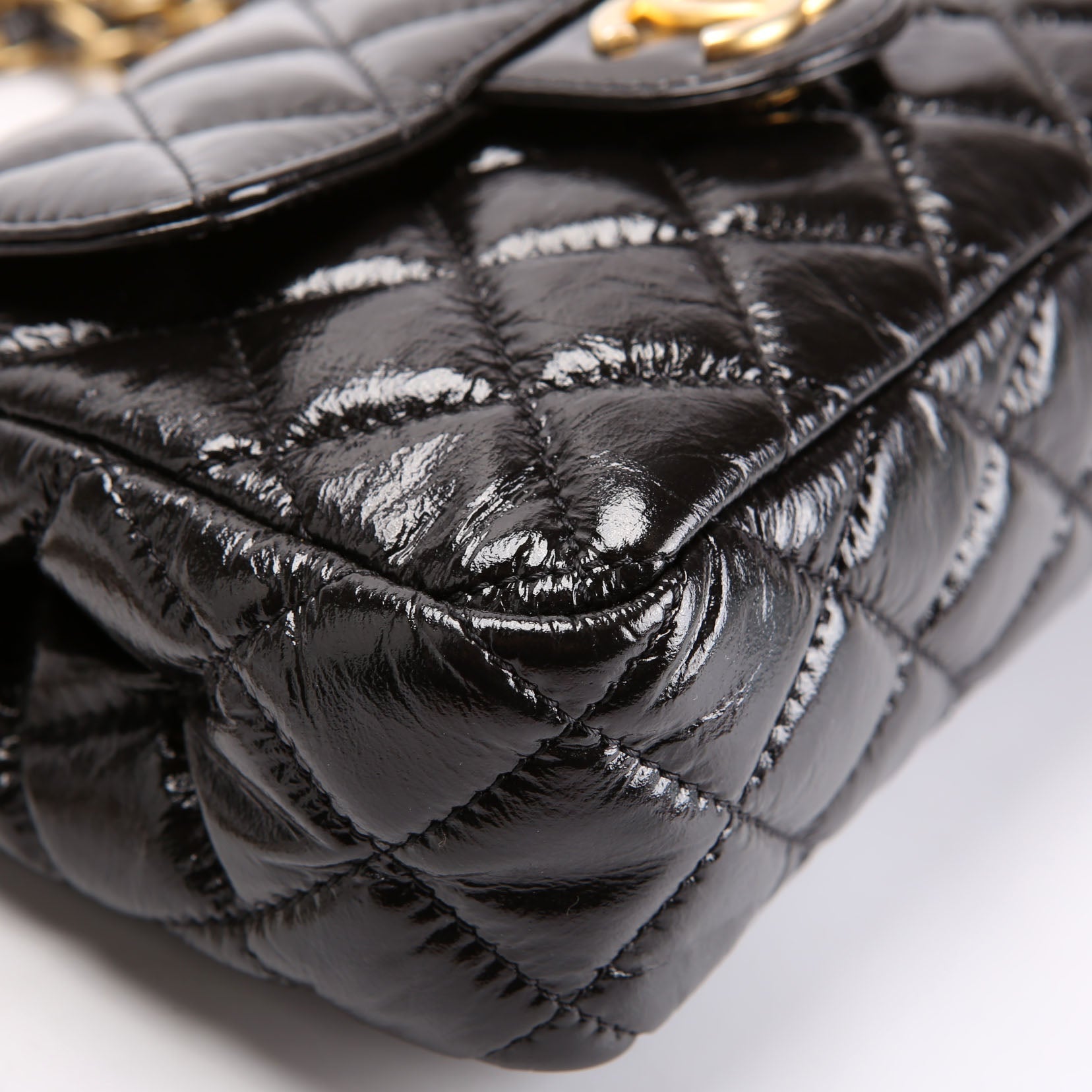 Wavy CC Hobo Crmpled Calfskin Small RFID Black