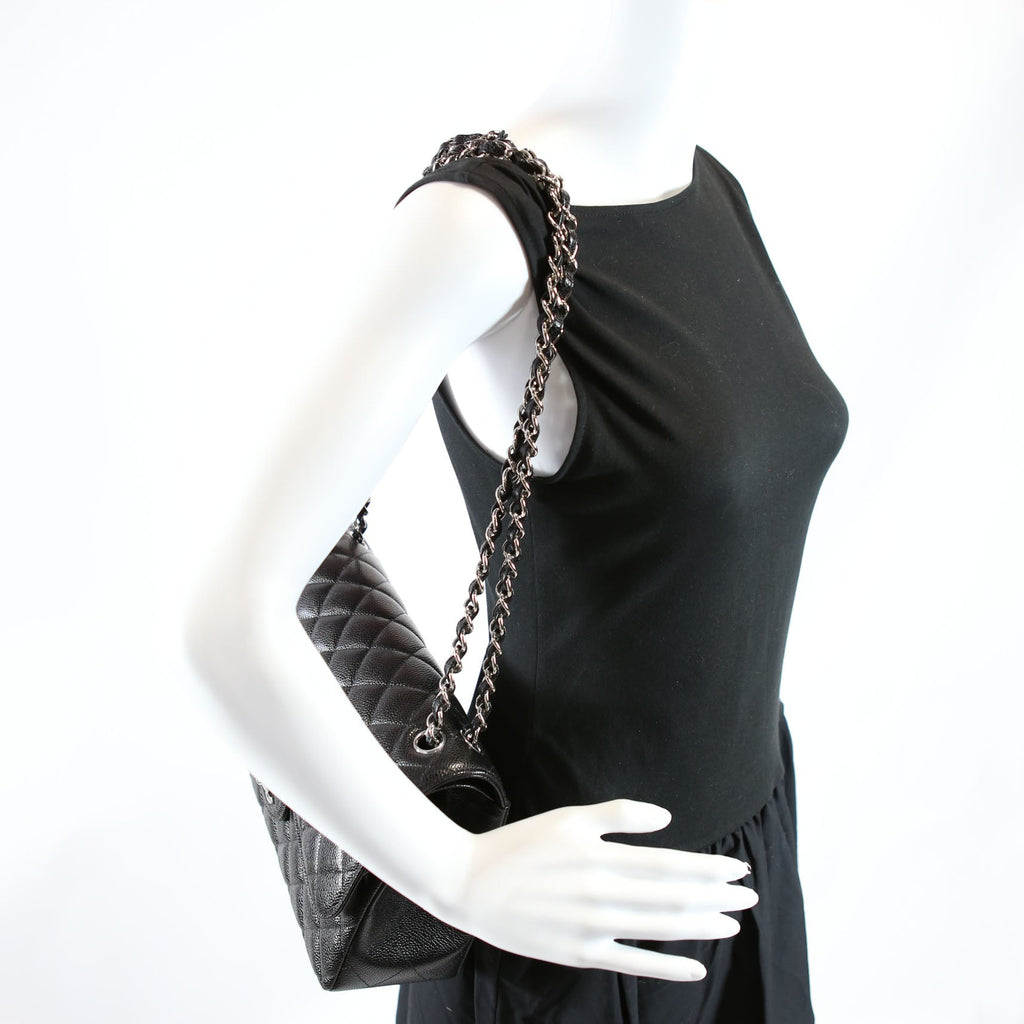 Classic Flap Jumbo Caviar RFID Black