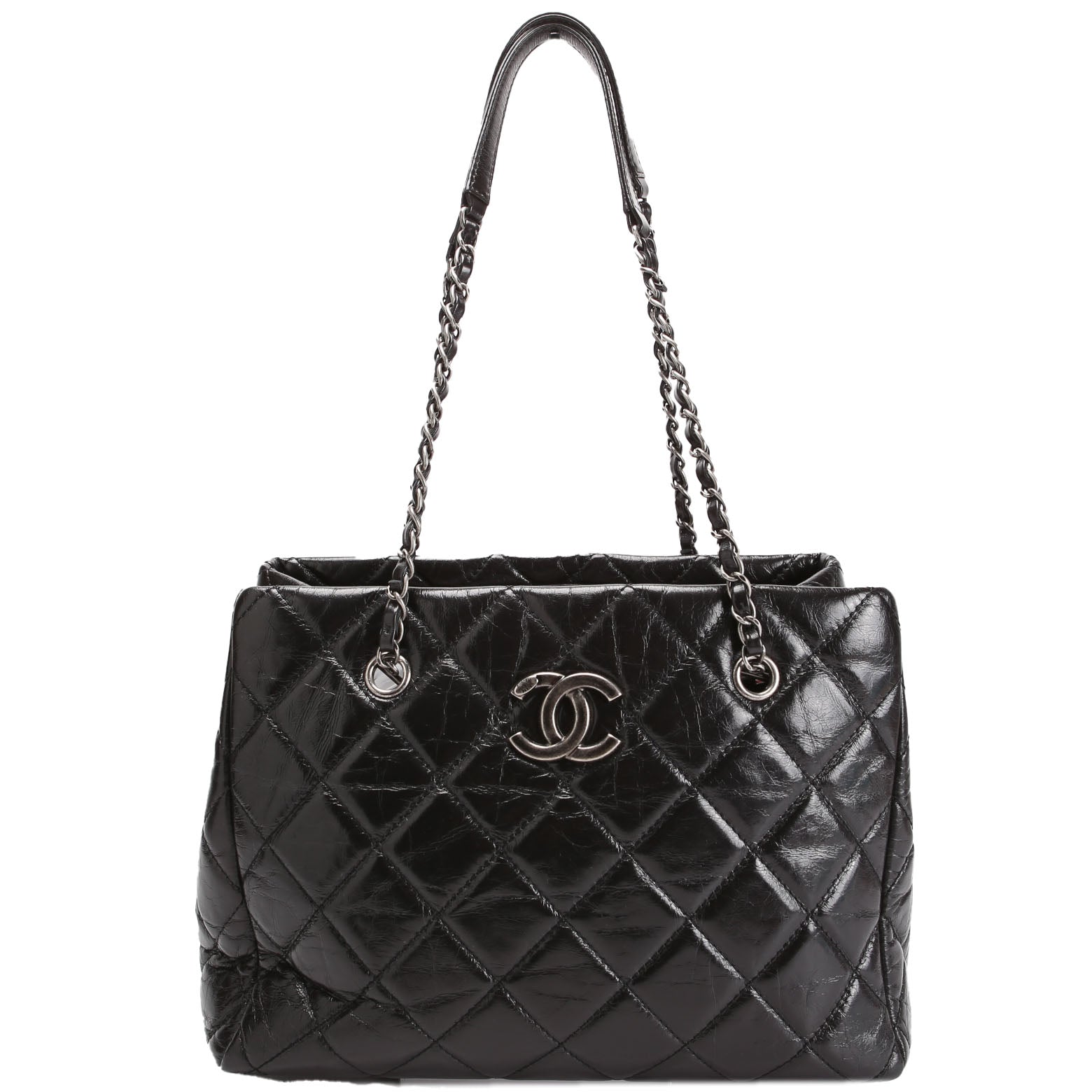 CC Chain Small Shopping Tote Glazed Calfskin 20MM