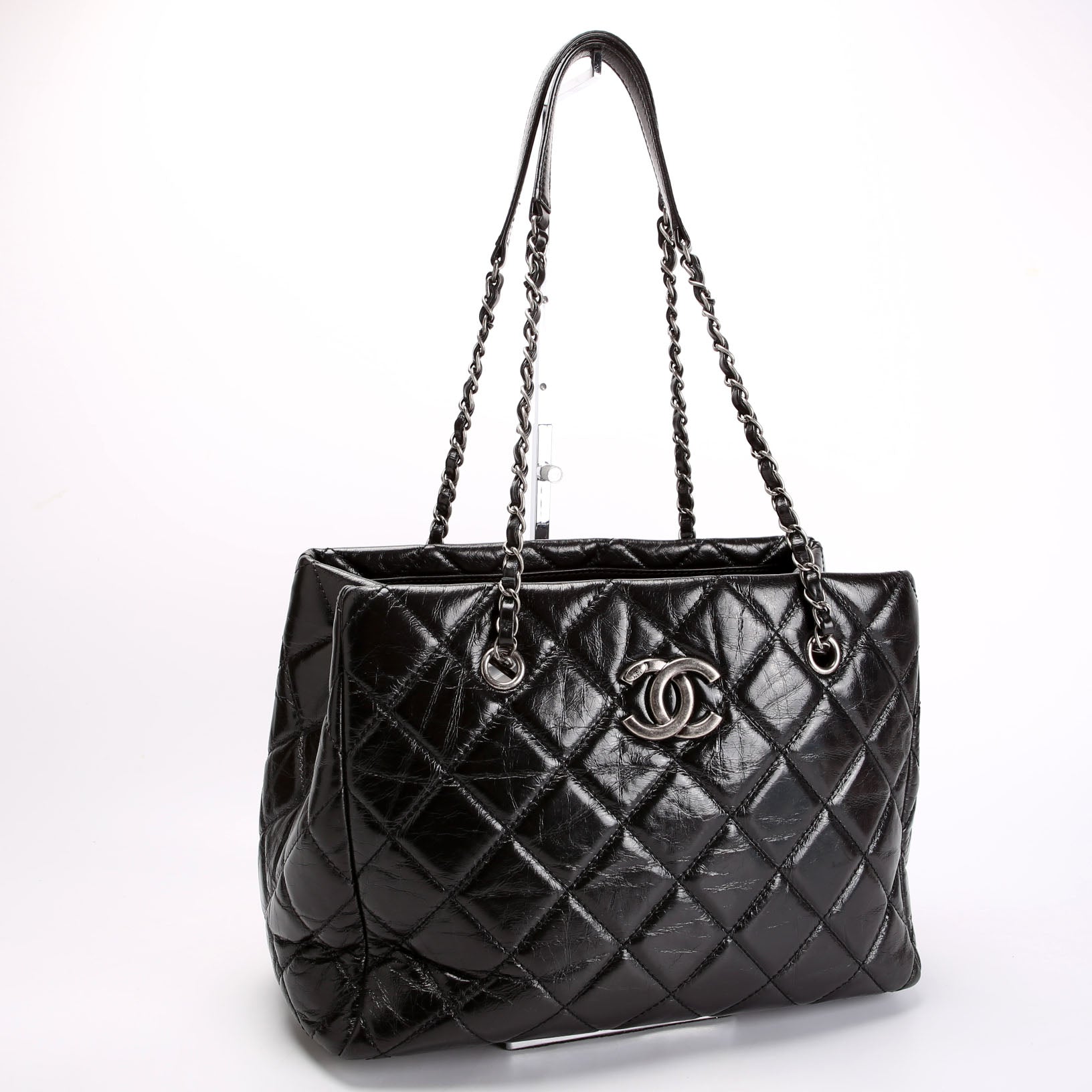 CC Chain Small Shopping Tote Glazed Calfskin 20MM