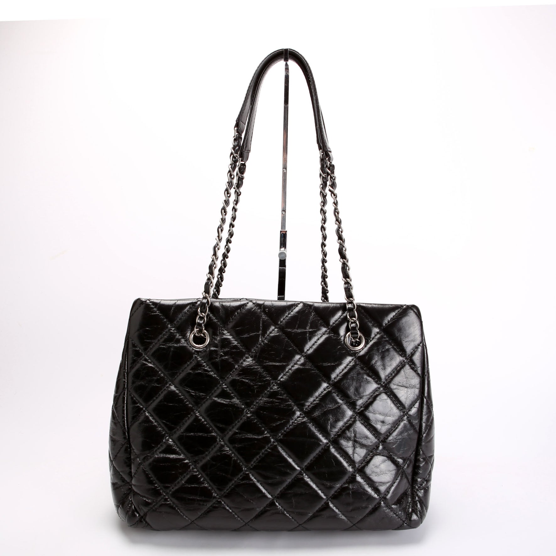 CC Chain Small Shopping Tote Glazed Calfskin 20MM