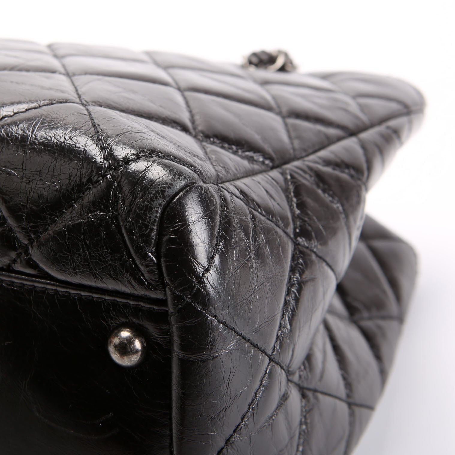 CC Chain Small Shopping Tote Glazed Calfskin 20MM