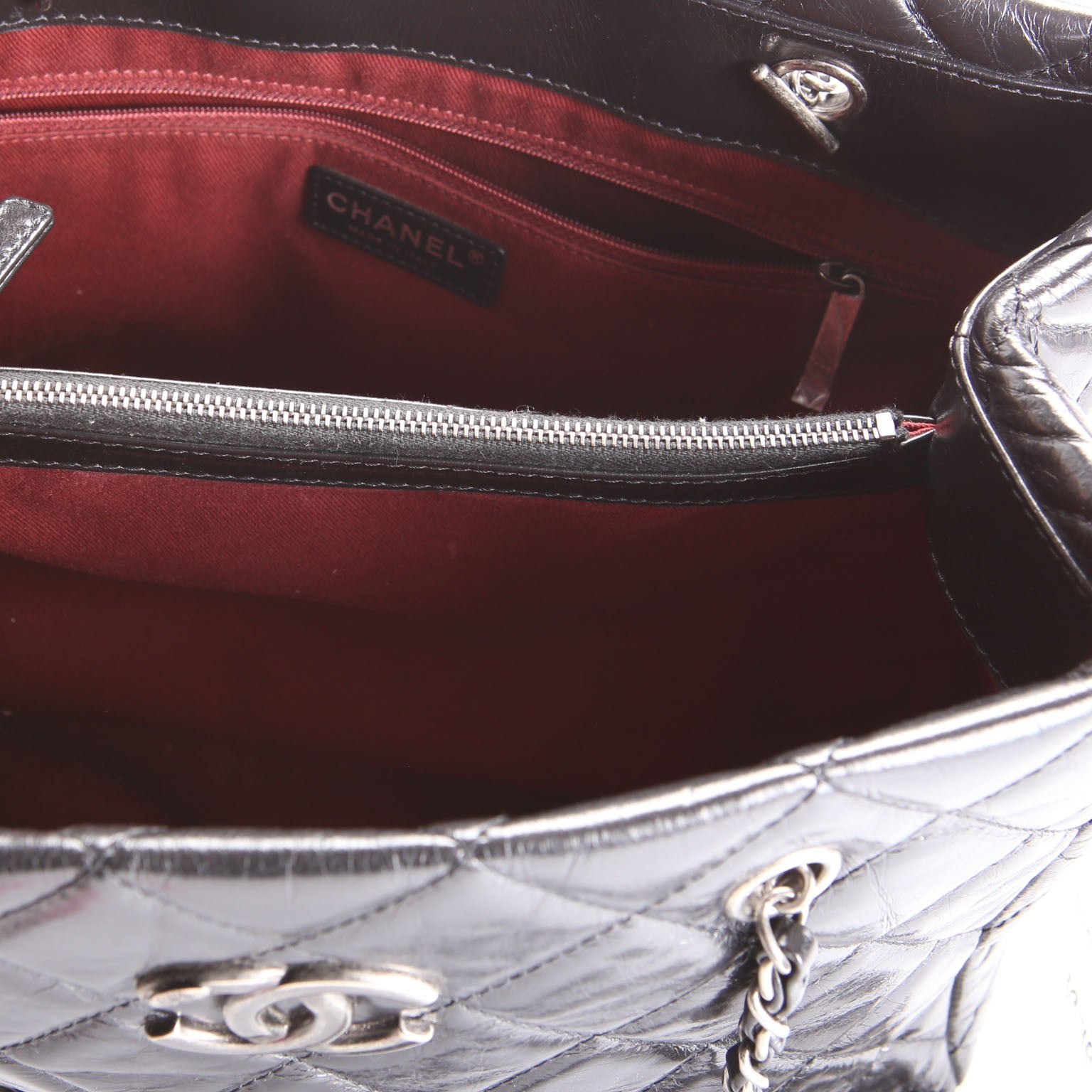 CC Chain Small Shopping Tote Glazed Calfskin 20MM