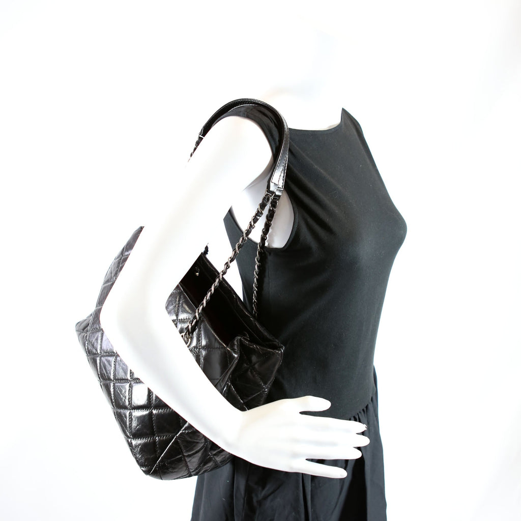 CC Chain Small Shopping Tote Glazed Calfskin 20MM