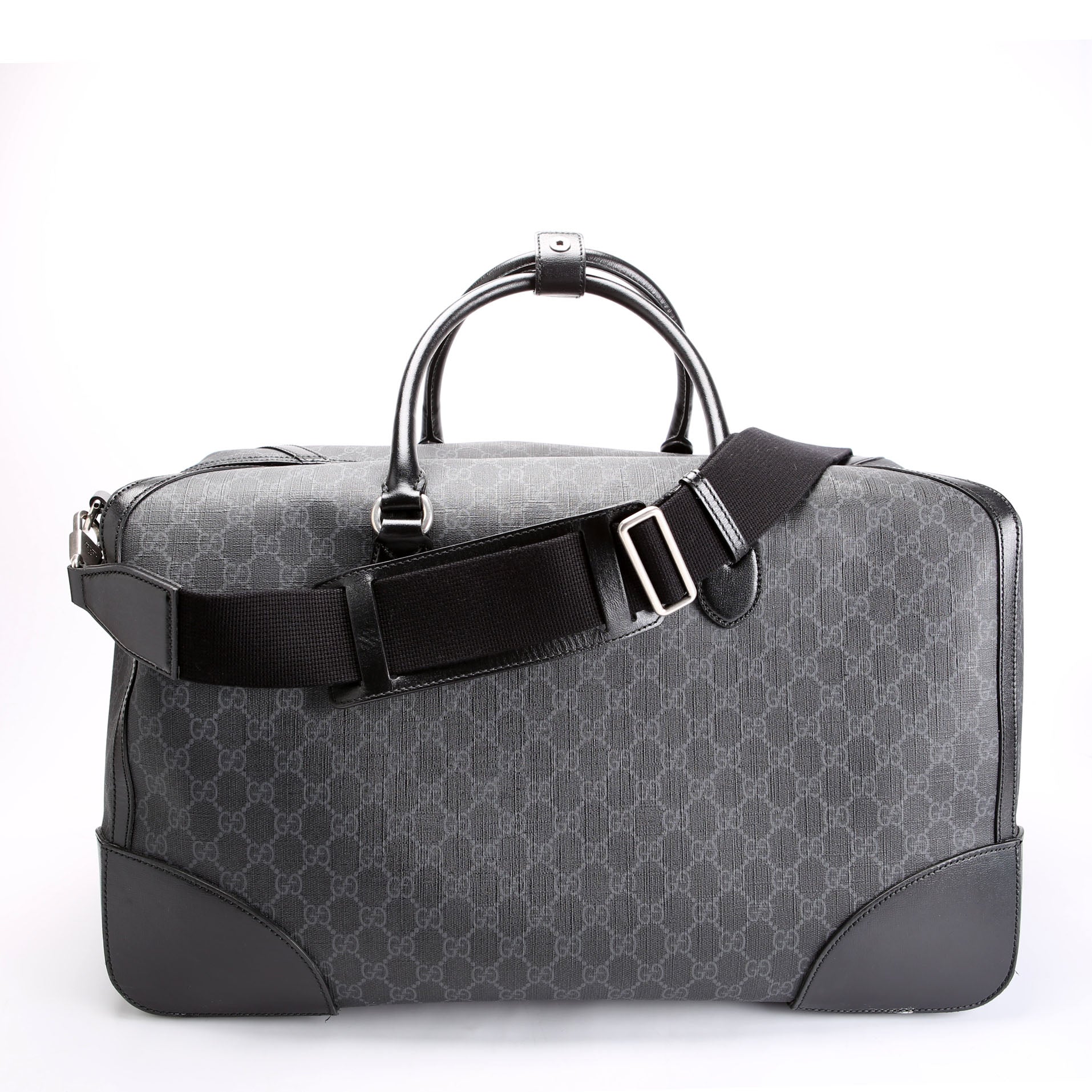 Gucci 696015 GG Supreme Interlocking G Large Duffle Bag Black/Gray