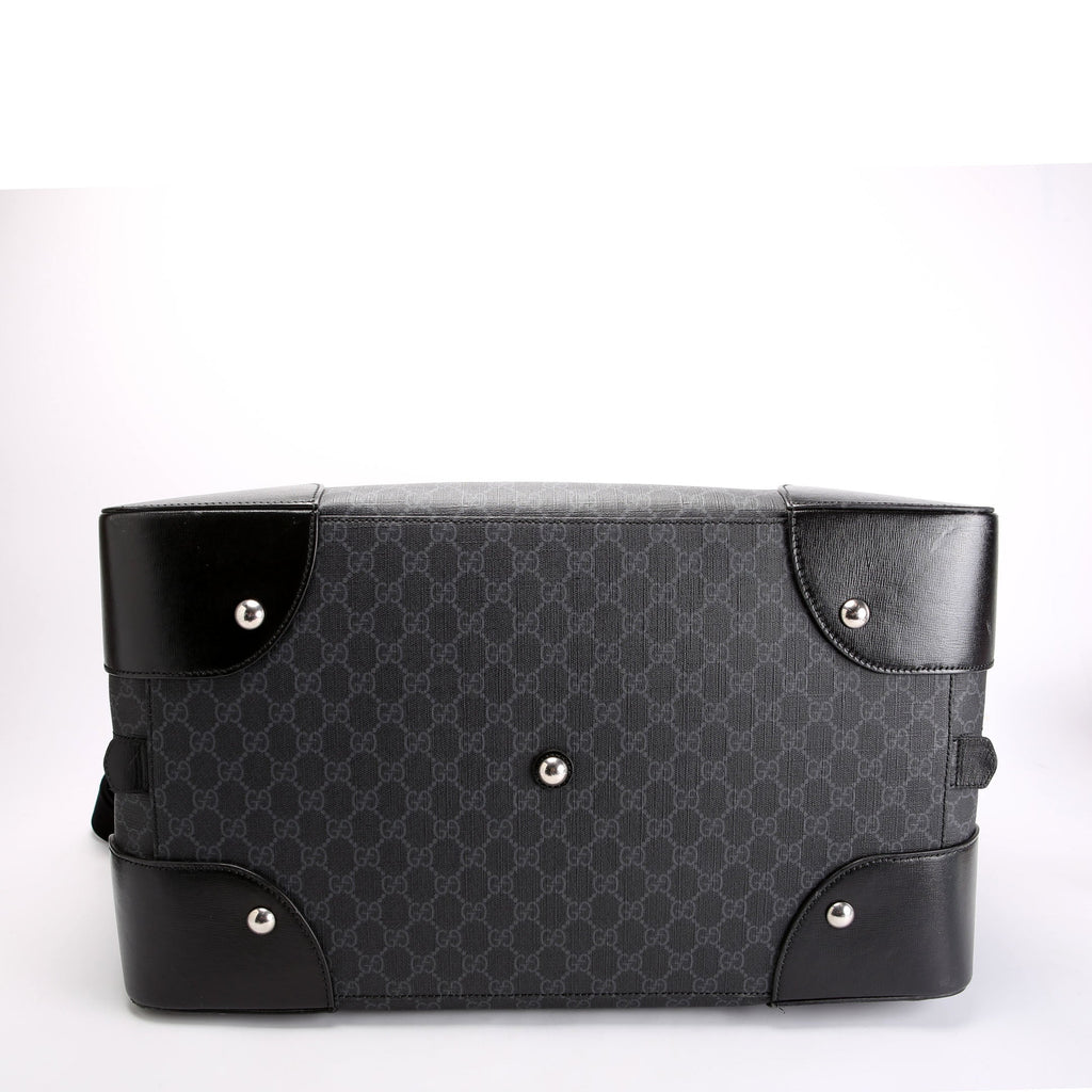 Gucci 696015 GG Supreme Interlocking G Large Duffle Bag Black/Gray
