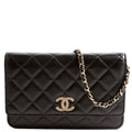 Wallet On Chain CC Quilted Caviar RFID Black